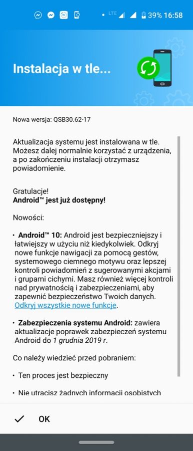 Motorola One Action Android 10 update