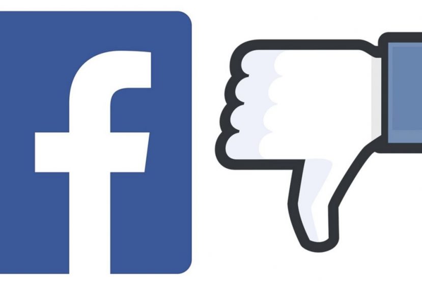 Facebook logo dislike łapka w dół
