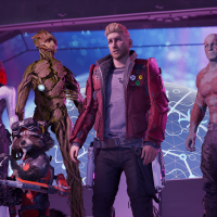 Gamora, Rocket, Groot, Star-Lord oraz Drax - drużyna Guardians of the Galaxy w komplecie