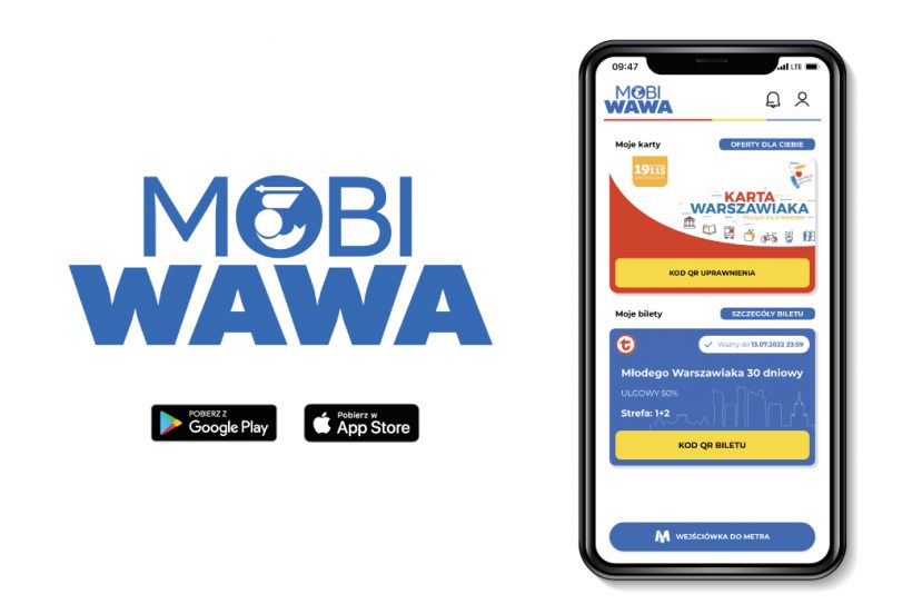 mobiWAWA aplikacja do biletu miesięcznego w Warszawie