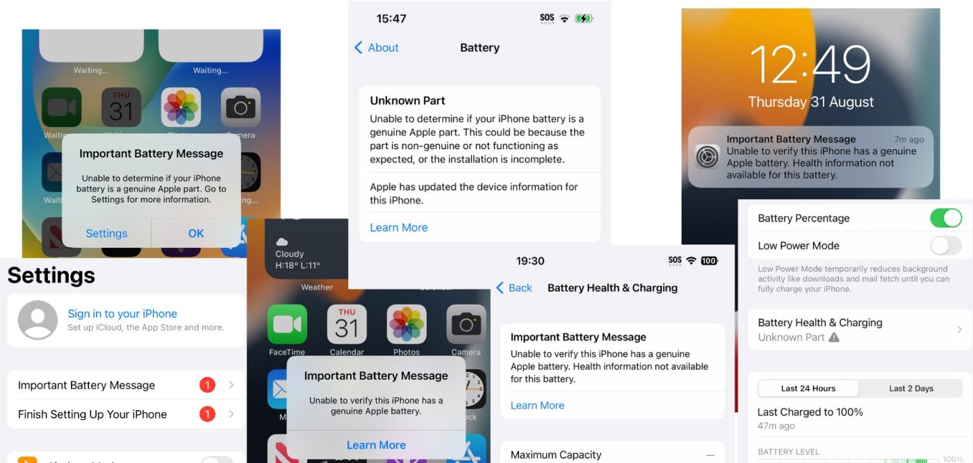 Komunikaty w iPhone o korzystaniu z podzespołów bez atestu Apple