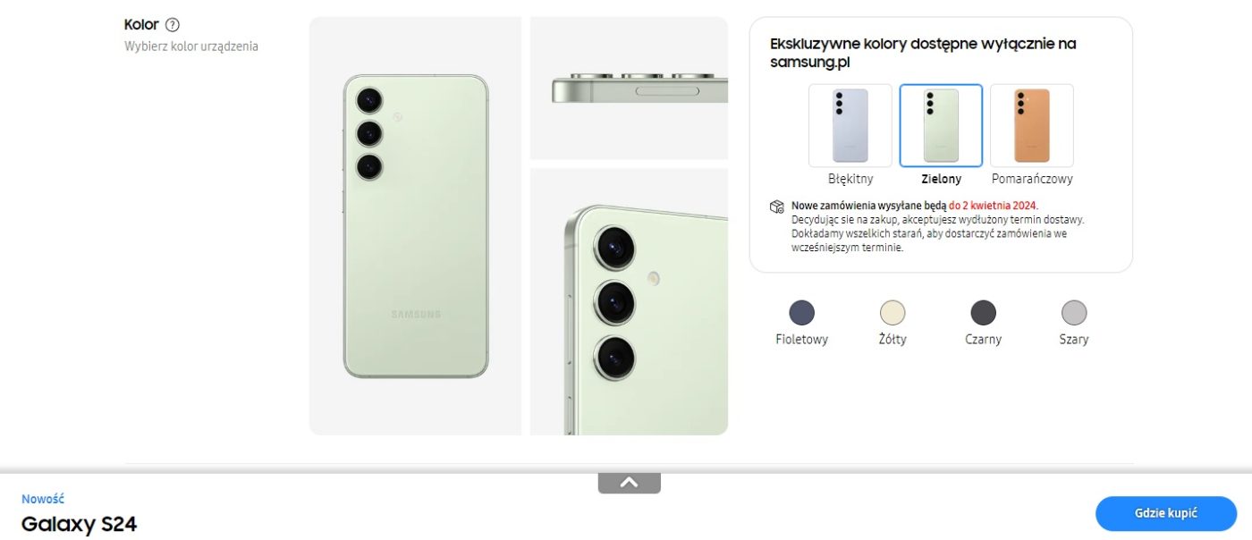 Samsung Galaxy S24 przedsprzedaż sklep Samsung fot. Tabletowo.pl
