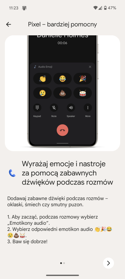 Głosowe emoji w Google Pixel 7