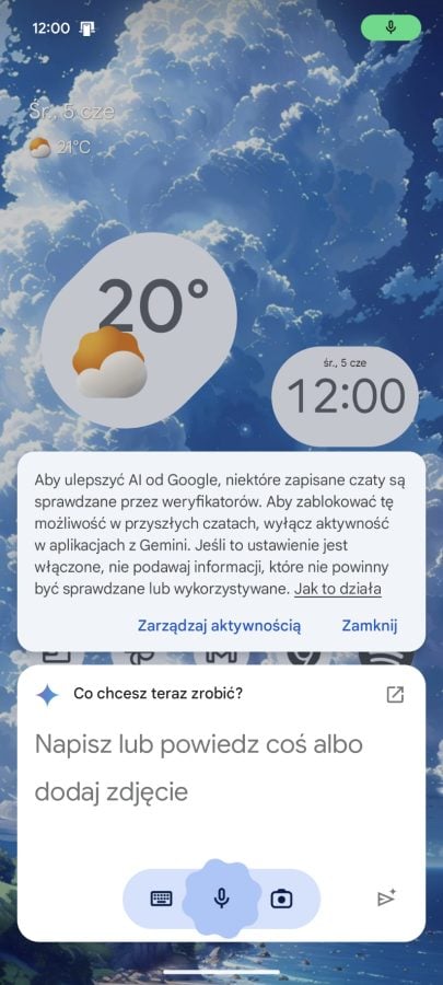 Aplikacja Google Gemini