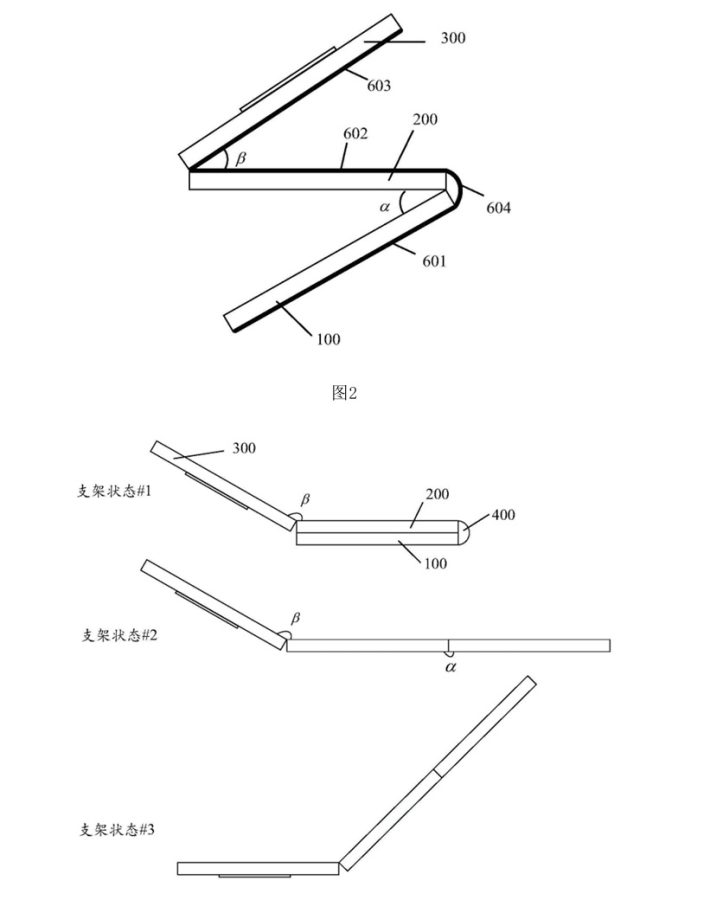 podwójnie składany smartfon huawei patent