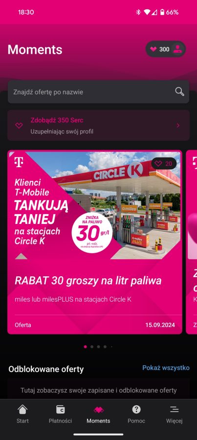 aplikacja mój t-mobile rabat na paliwo na stacjach circle k fot. tabletowo.pl