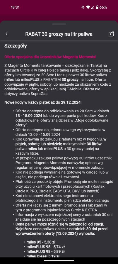 aplikacja mój t-mobile rabat na paliwo na stacjach circle k fot. tabletowo.pl