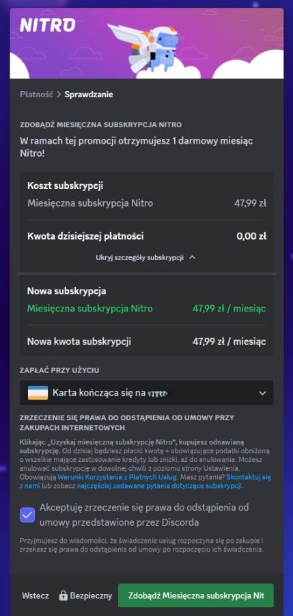 Aktywacja darmowego Discord Nitro