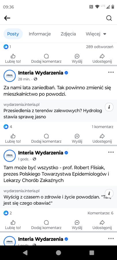 Facebook tablica bez zdjęć screen