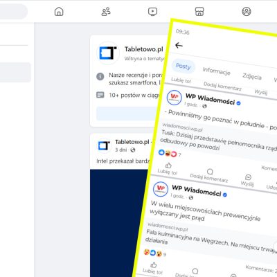 Facebook tablica bez zdjęć screen