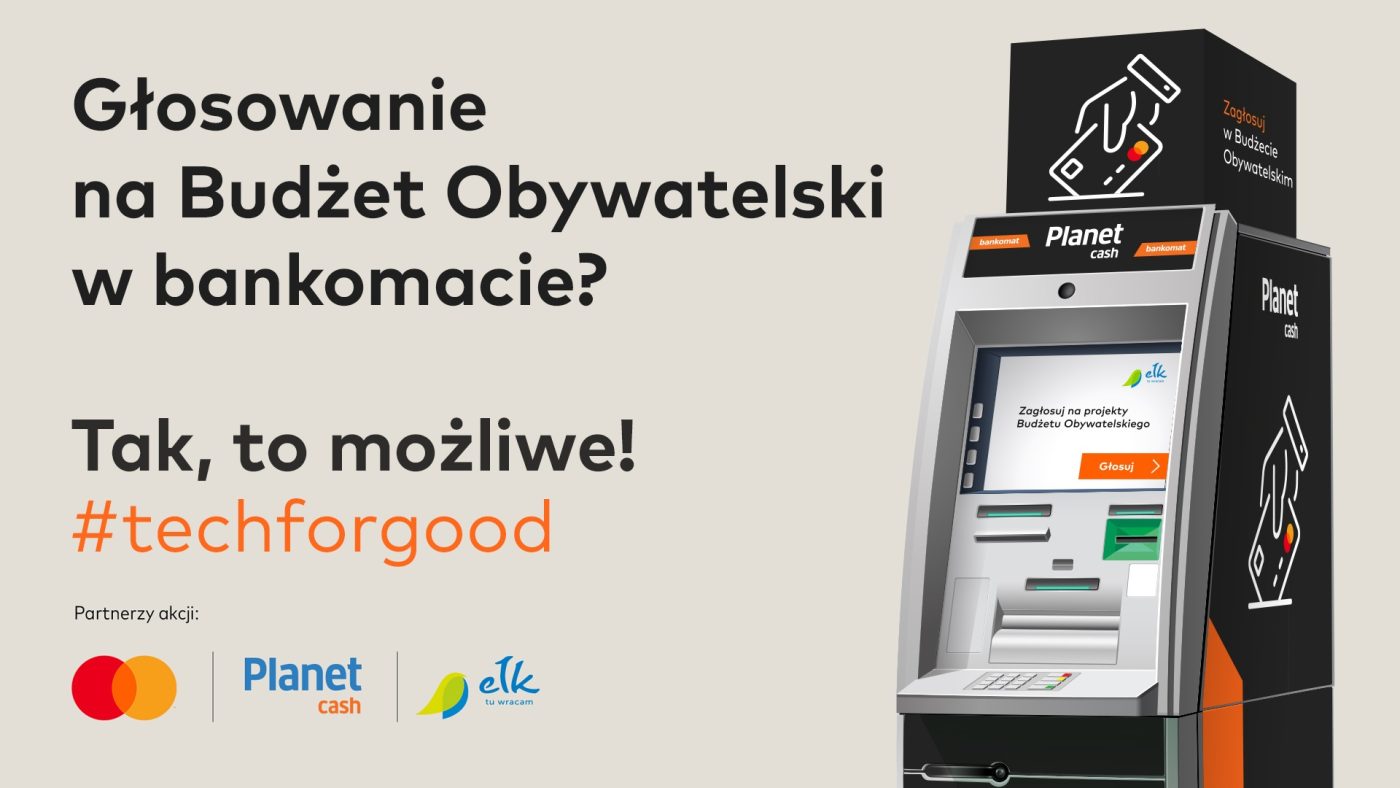 Głosowanie na Ełcki Budżet Obywatelki przez bankomat