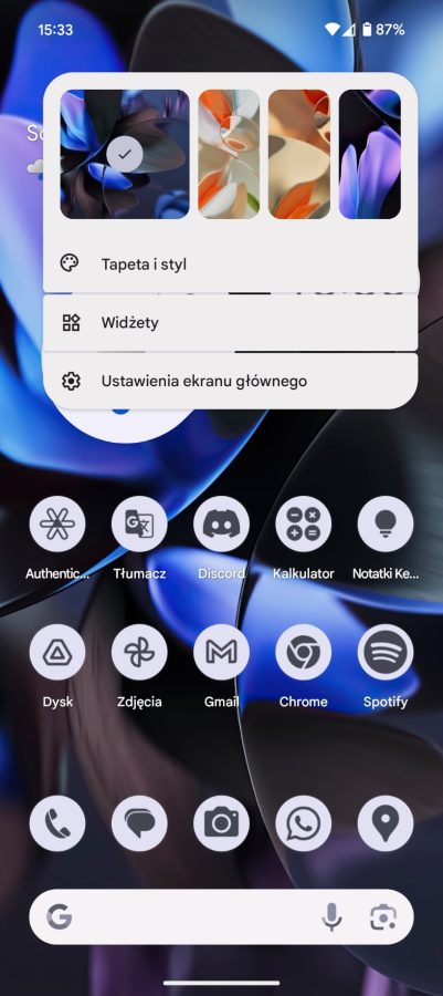 Google Pixel 9 - ekran główny