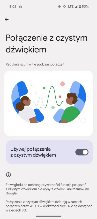 Funkcja czystego dźwięku - Google Pixel 9