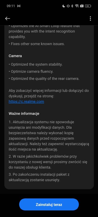 Aktualizacja Realme GT 6, nowe funkcje AI