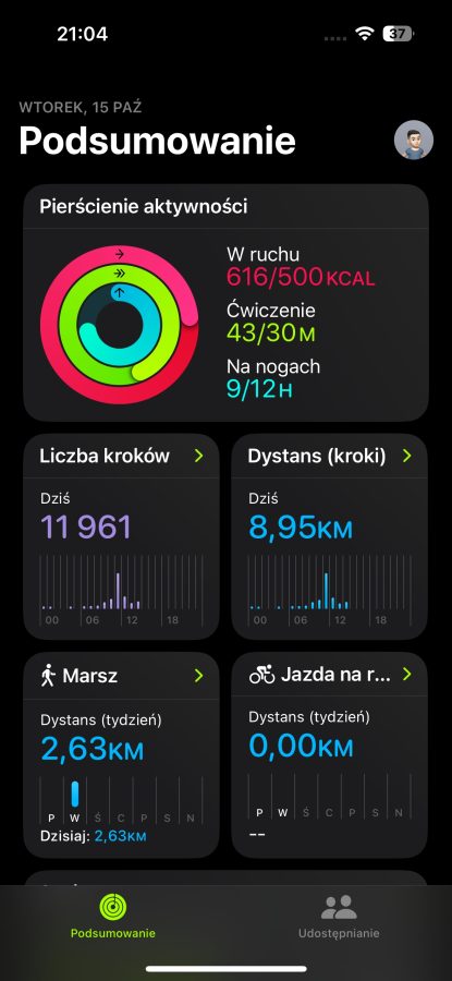 Aplikacja Apple Fitness