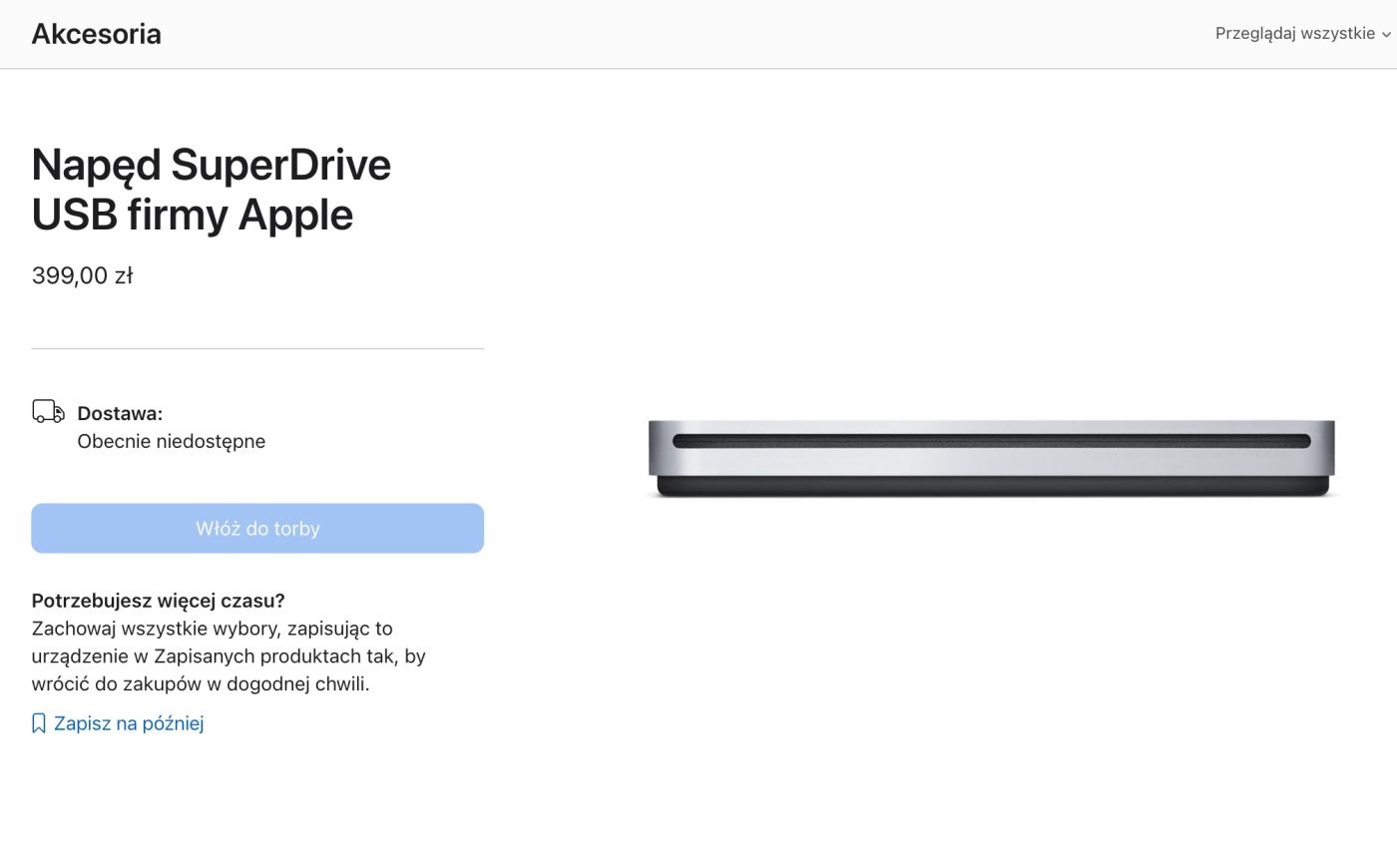 Napęd SuperDrive USB firmy Apple