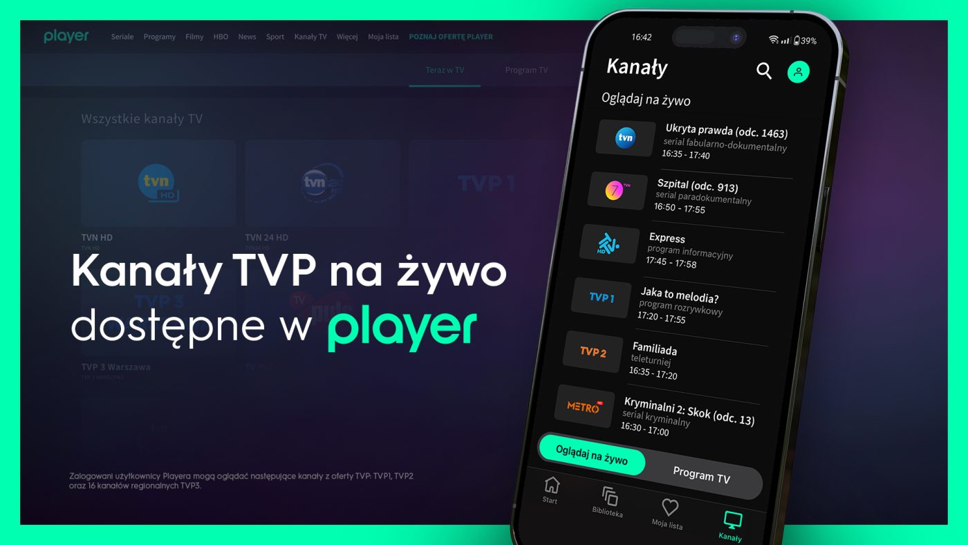 Player wydłuża listę kanałów TV o programy TVP