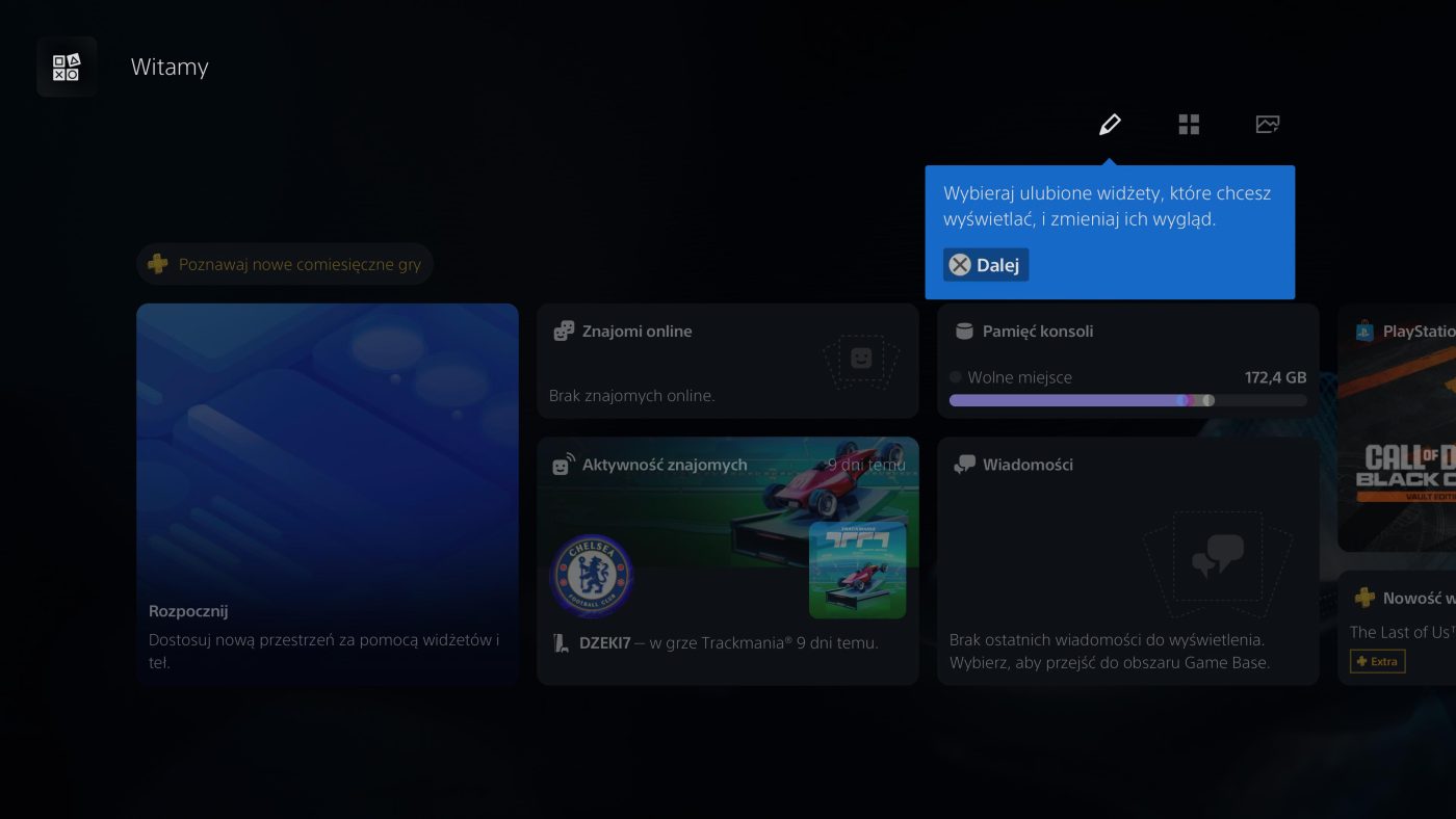 nowe menu ps5 