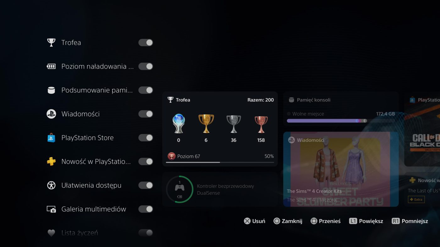 nowe menu ps5 