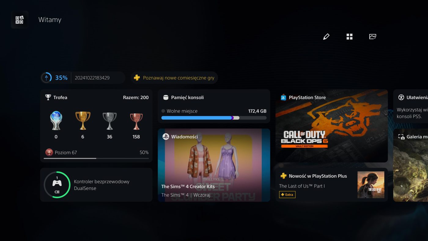 nowe menu ps5 