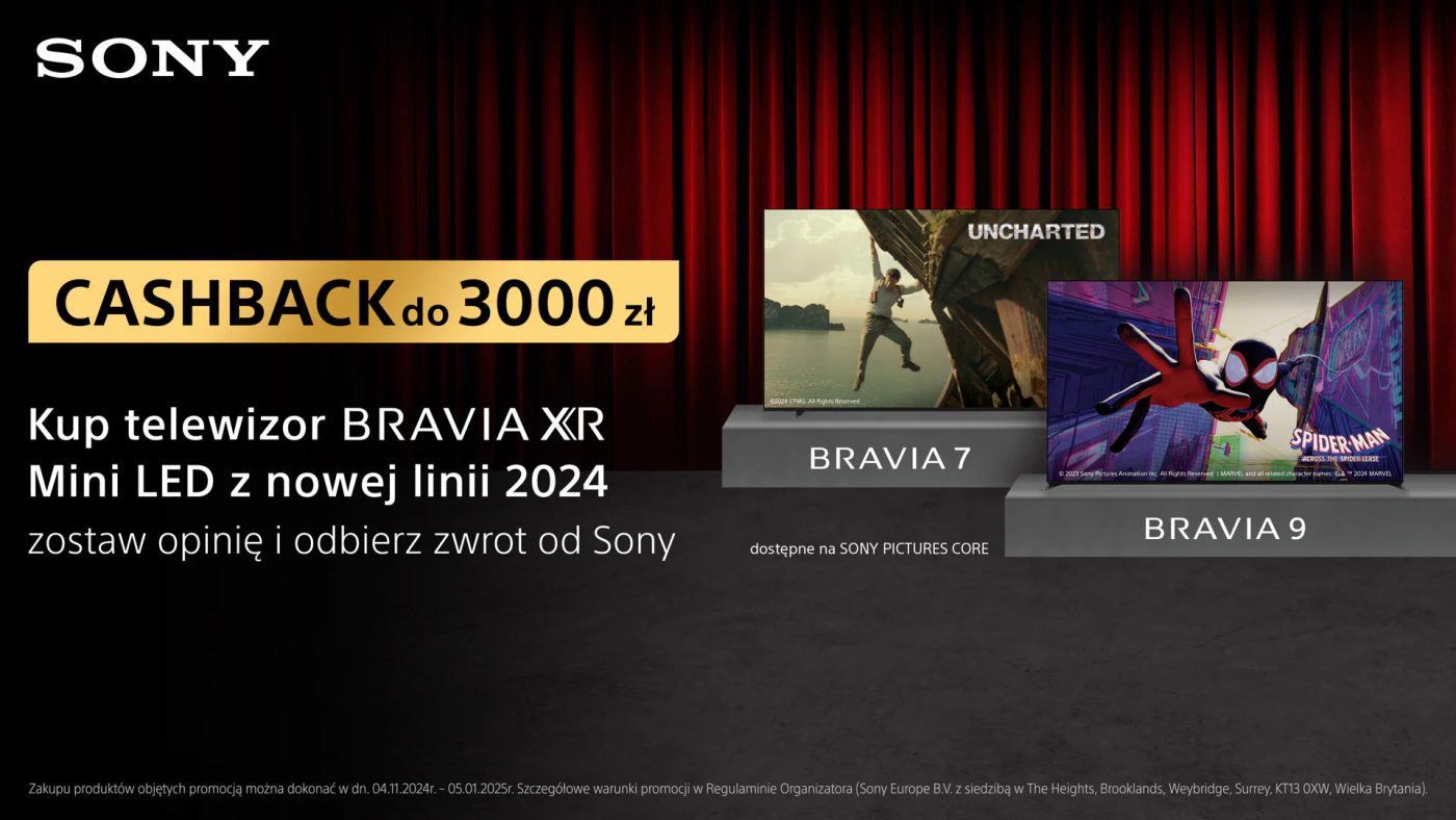 Telewizory Sony Bravia cashback 2024